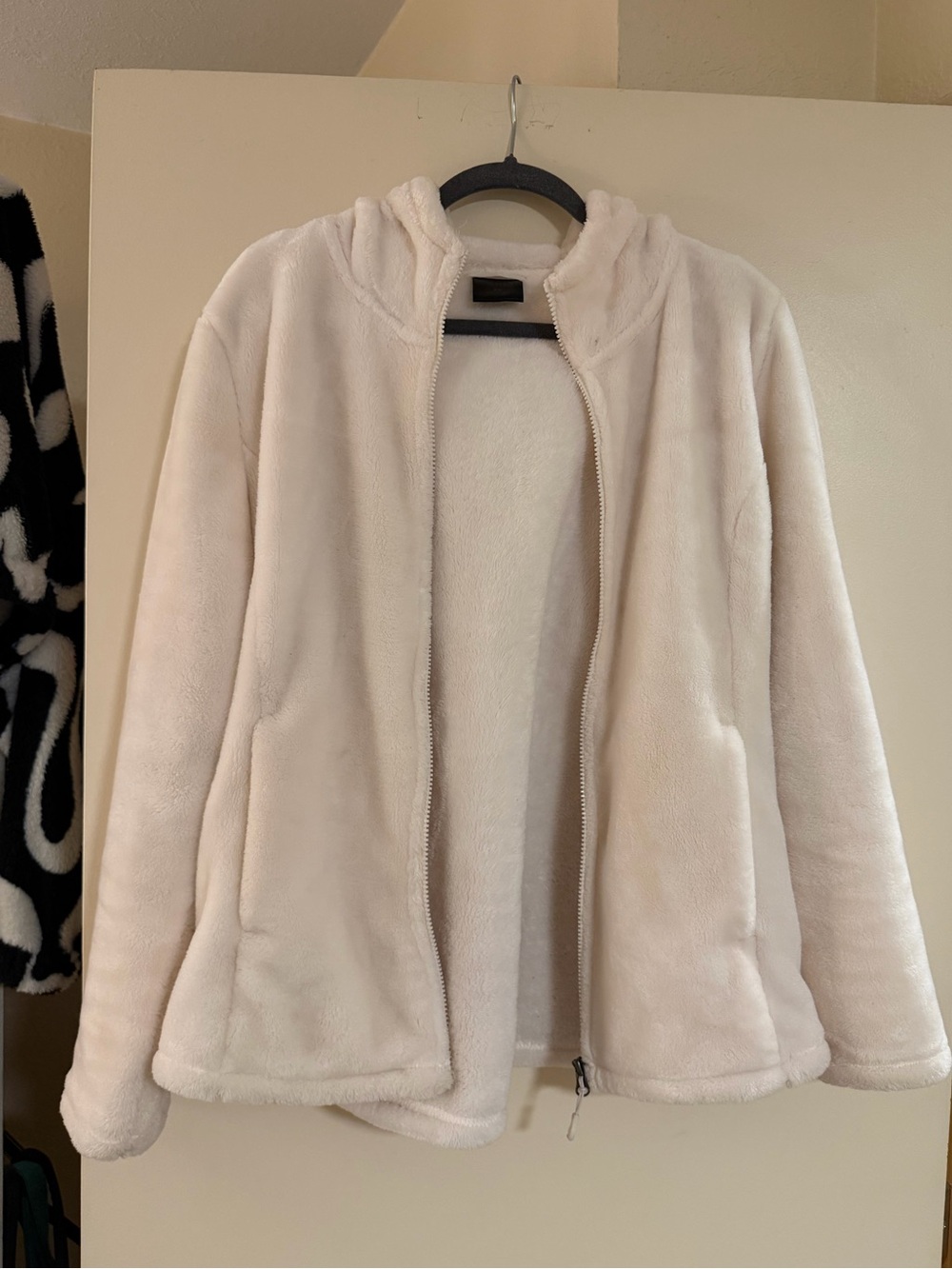 32 Degrees Cream Plush Zip-Up Teddy Jacket